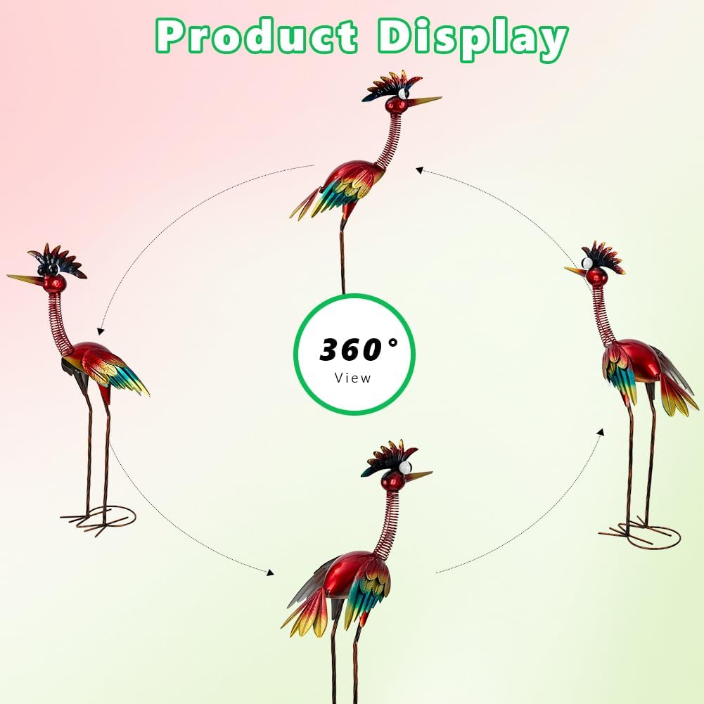 Housewarming Cute Funny Metal Whimsical Bird Statue Sculpture Art Decor Home Modern Yard Patio Lawn Ornament Outdoor Backyard Porch Decoy Pond