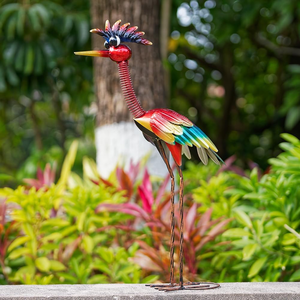 Housewarming Cute Funny Metal Whimsical Bird Statue Sculpture Art Decor Home Modern Yard Patio Lawn Ornament Outdoor Backyard Porch Decoy Pond