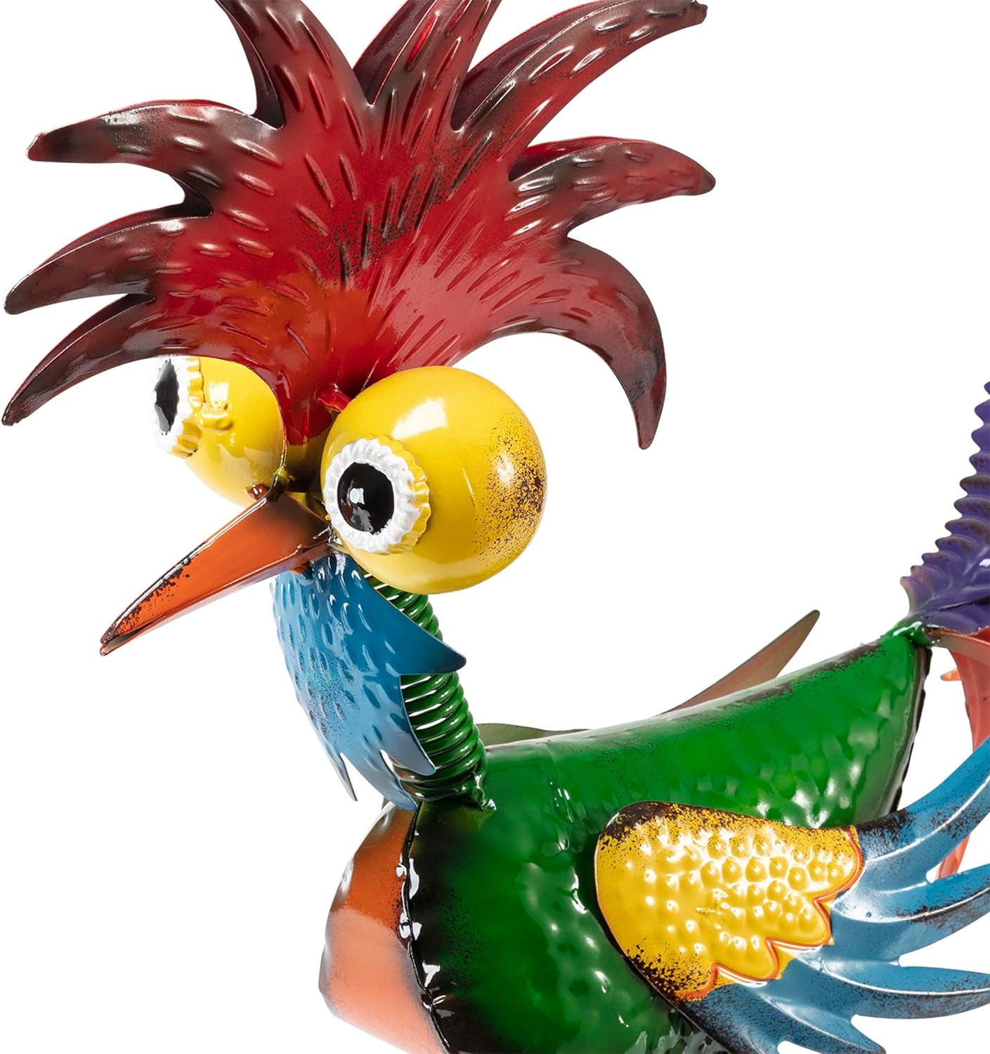 Housewarming Cute Metal Whimsical Rooster Bird Statue Sculpture Art Decor Home Modern Yard Patio Lawn Ornament Outdoor Backyard Porch Decoy Pond