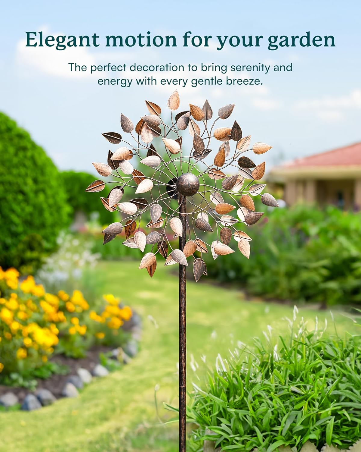 Large Wind Spinner Outdoor Metal Kinetic Lawn Patio Wind Sculptures Windmill Decor Stake Garden Yard Art Ornament