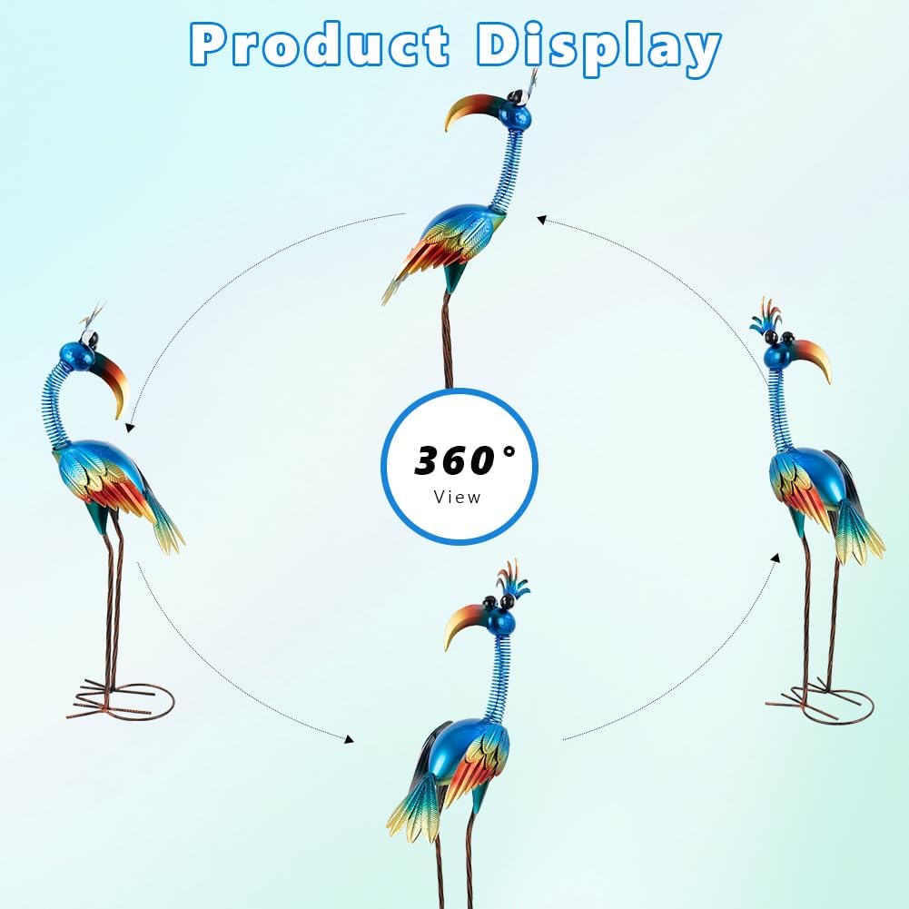 Housewarming Cute Funny Metal Whimsical Bird Statue Sculpture Art Decor Home Modern Yard Patio Lawn Ornament Outdoor Backyard Porch Decoy Pond