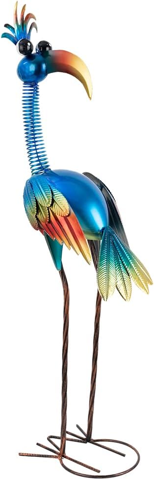 Housewarming Cute Funny Metal Whimsical Bird Statue Sculpture Art Decor Home Modern Yard Patio Lawn Ornament Outdoor Backyard Porch Decoy Pond