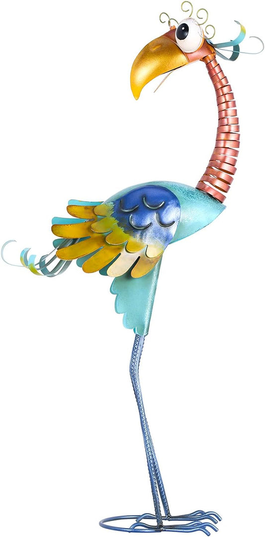 Funny Cute Metal Toucan Bird Statue Sculpture Art Decor Home Modern Yard Patio Lawn Vintage Ornament Outdoor Backyard Porch Decoy Pond