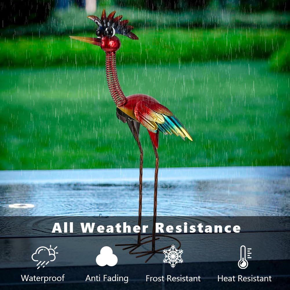 Housewarming Cute Funny Metal Whimsical Bird Statue Sculpture Art Decor Home Modern Yard Patio Lawn Ornament Outdoor Backyard Porch Decoy Pond
