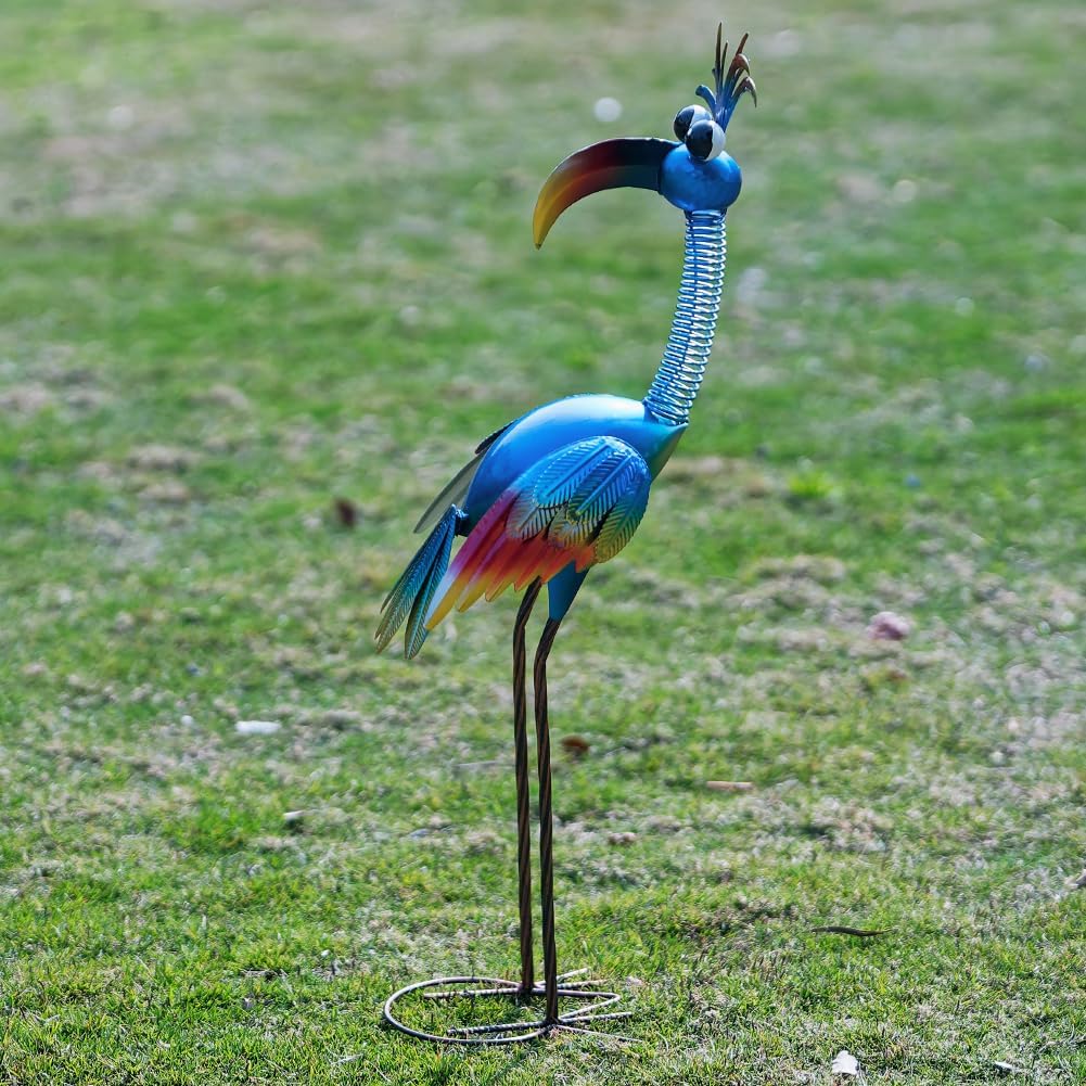 Housewarming Cute Funny Metal Whimsical Bird Statue Sculpture Art Decor Home Modern Yard Patio Lawn Ornament Outdoor Backyard Porch Decoy Pond