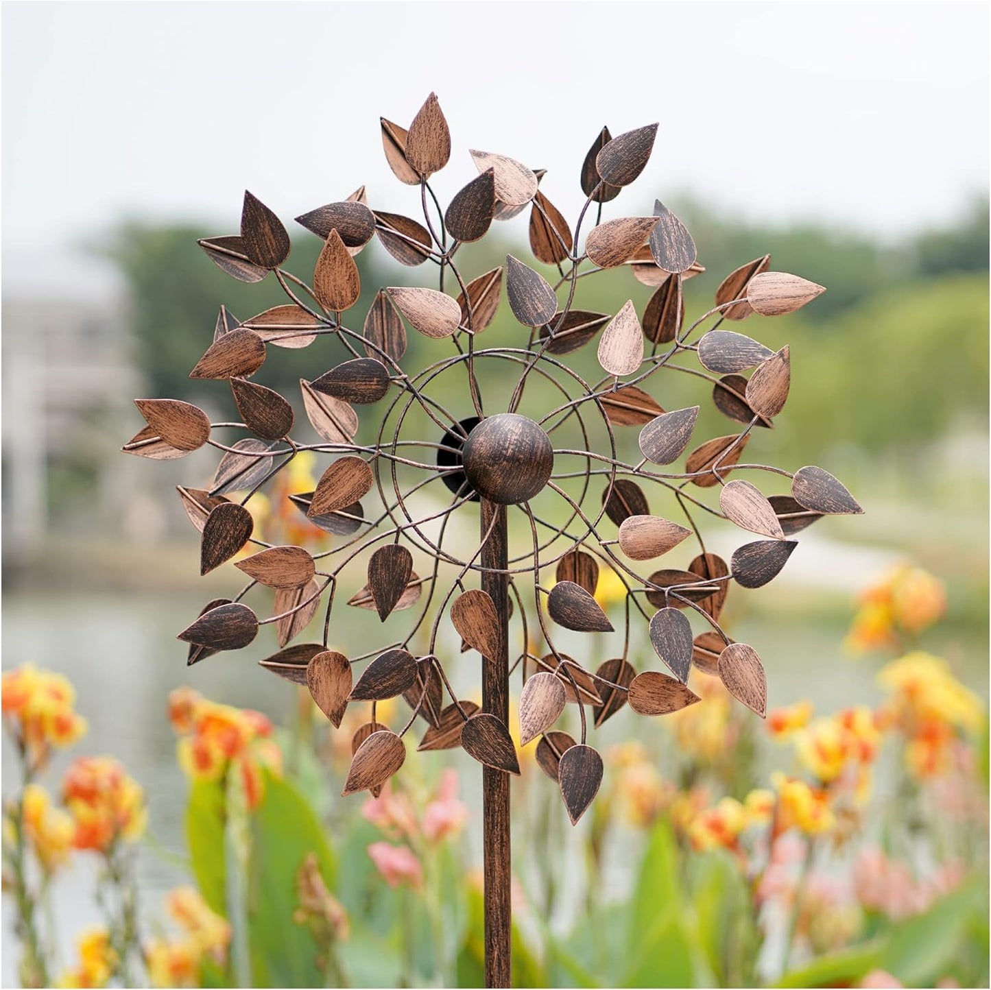 Large Wind Spinner Outdoor Metal Kinetic Lawn Patio Wind Sculptures Windmill Decor Stake Garden Yard Art Ornament