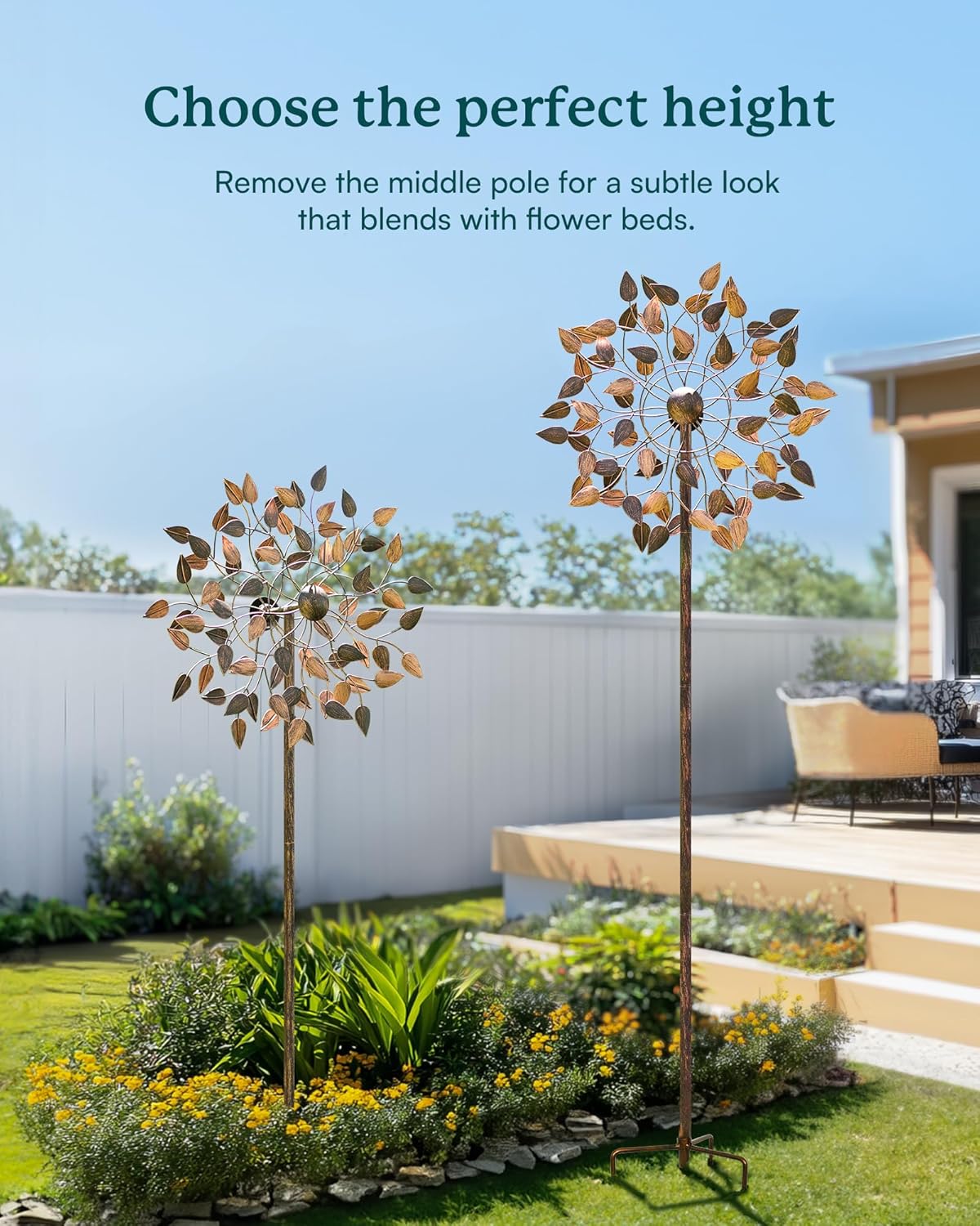 Large Wind Spinner Outdoor Metal Kinetic Lawn Patio Wind Sculptures Windmill Decor Stake Garden Yard Art Ornament